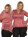 Blusa Peplum de Encaje Rosa Palo para Mujer 17611B-20