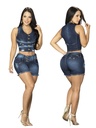 Conjunto de 2 Piezas Chaleco y Short Mezclilla Oscura para Mujer 12609T