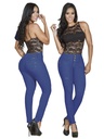 Jeans Levantacola Ajustados Azul Rey para Mujer 9398TW