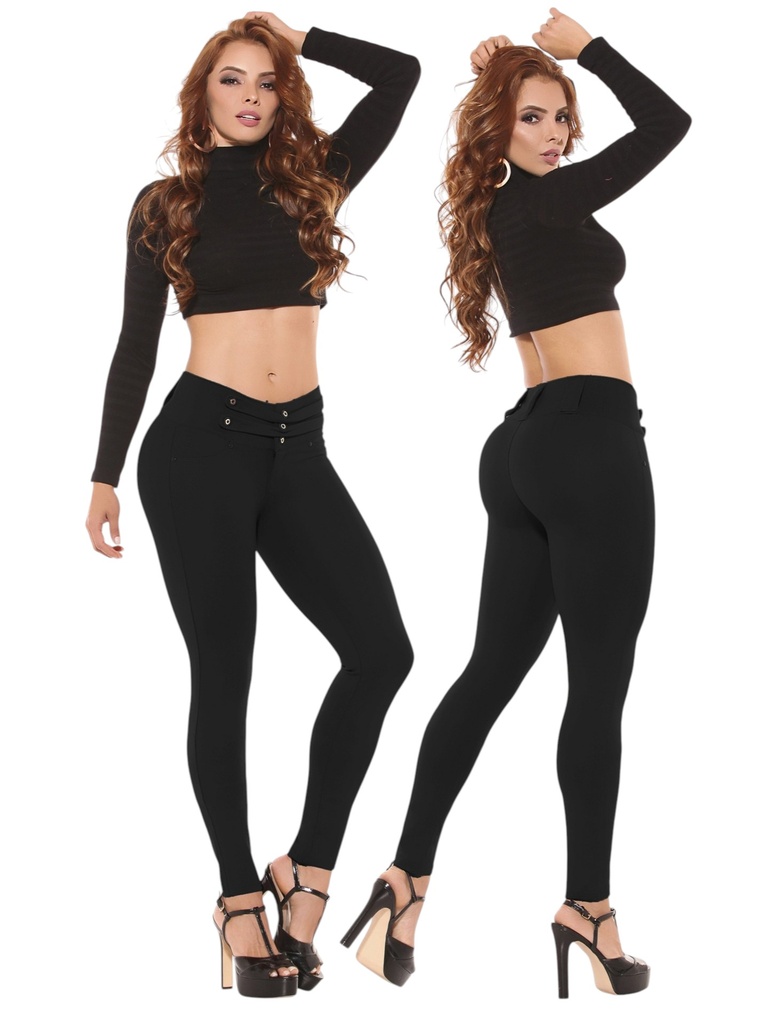 Pantalón Ajustados Elásticos Negro para Mujer LP8468-2