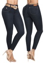 Jeans Levantacola Ajustados Azul Marino Oscuro para Mujer 3189S