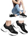 Tenis Plataforma Gruesa Negro y Blanco para Mujer M796