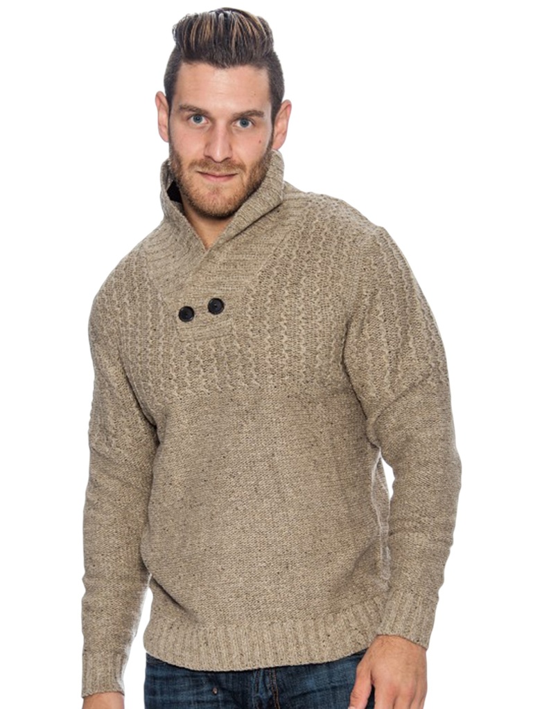 [20011312XXL] Suéter para Hombre Avena de Punto con Cuello Chal – L.A