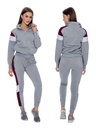 Conjunto Deportivo Sudadera y Jogger Gris y Vino Tinto para Mujer Venti-9702-G
