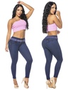 Jeans Levantacola Ajustados Azul Marino para Mujer 60046