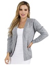 Suéter Cárdigan Abierto Gris para Mujer Celeste-13