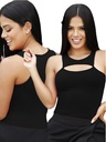 Top con Abertura Negro para Mujer 672-2