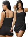 Top Camisola Escote Cuadrado Negro para Mujer 675-2