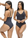 Women's Charcoal Double Strap Bodysuit 697-2