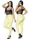 Jeans Levantacola Ajustados Amarillo Pastel para Mujer 275