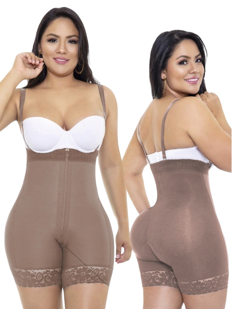 [230918ZXXL03] Faja Moldeadora Faja Cintura Alta con Tirantes Mocha para Mujer 918Z-03