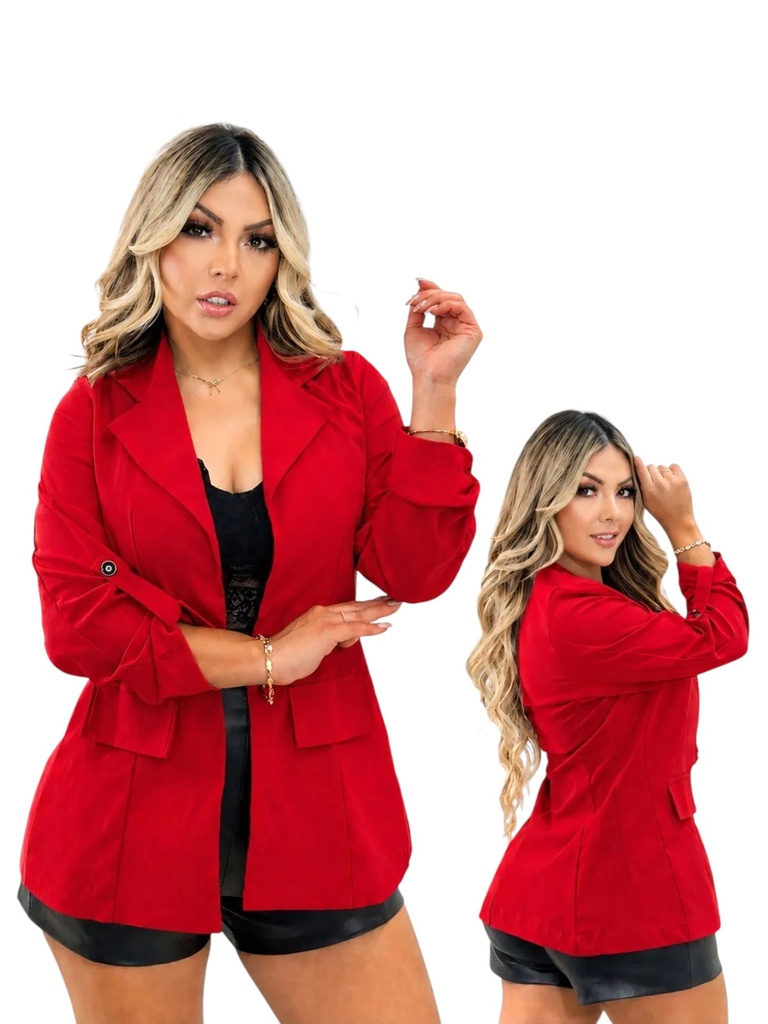 [3772453S] Blazer Rojo para Mujer 245-3 (S)