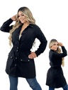 Chaqueta Larga Negra con Resorte en la Cintura para Mujer – Estilo 246-2