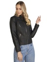 Chaqueta Chaqueta de Cuero Sintético Negro para Mujer Lina N
