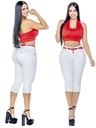 Jeans Capri Levantacola Blanco para Mujer 10312