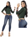 Jeans Levantacola Ajustados Lavado Medio para Mujer 2368