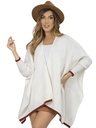 Women's Cream Open Front Ruana Cardigan Sweater 4807