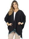 Suéter Cárdigan Ruana Abierto Negro para Mujer 4807B