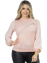 Suéter Suéter con Cierre Diagonal Rosa Palo para Mujer 4838P