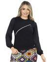 Suéter Suéter con Cierre Diagonal Negro para Mujer 4838