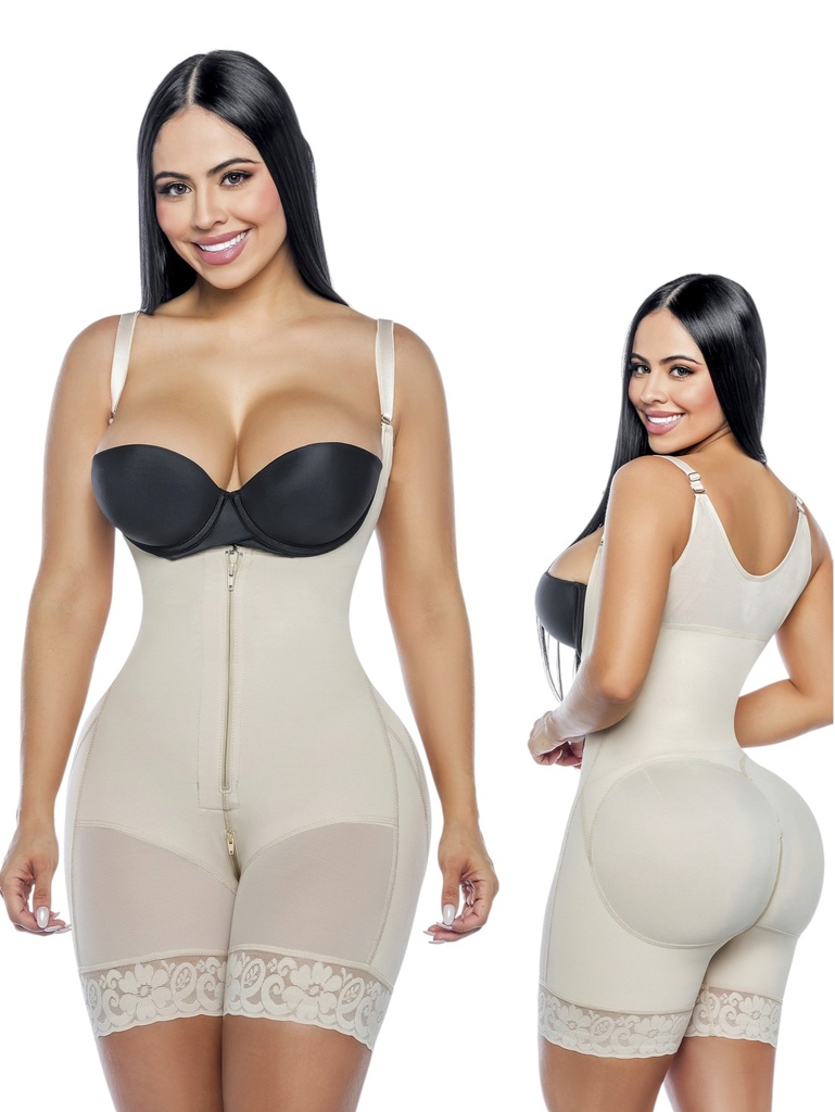 [3186010L02] Women's Beige High Waist Shaper Shorts with Hooks Shapewear Body Shaper 6010-02