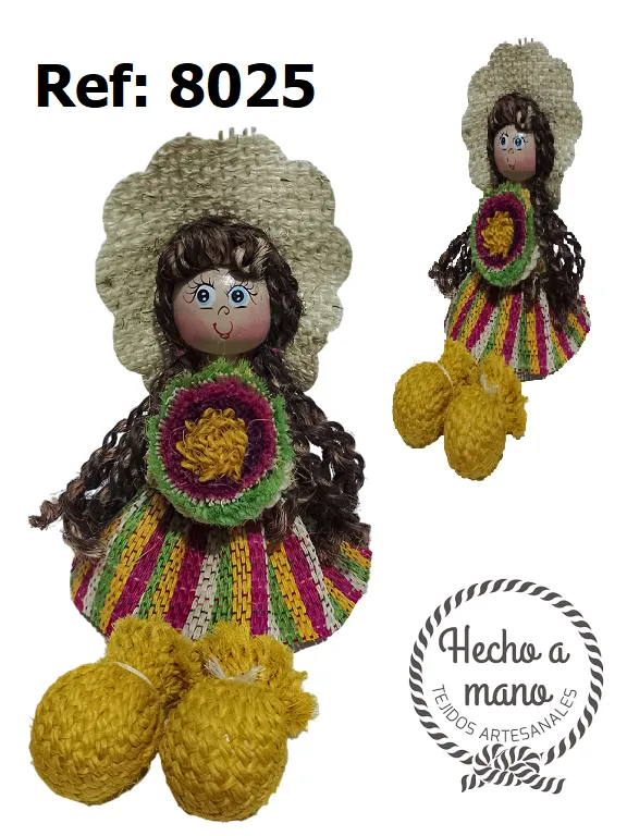 [3668025] Women's Brown Hair Handmade Artisan Doll 8025