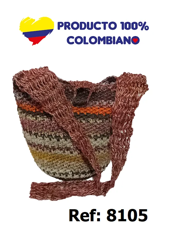 [3668105] Women's Brown Striped Handwoven Crossbody Mochila Handwoven Bag 8105