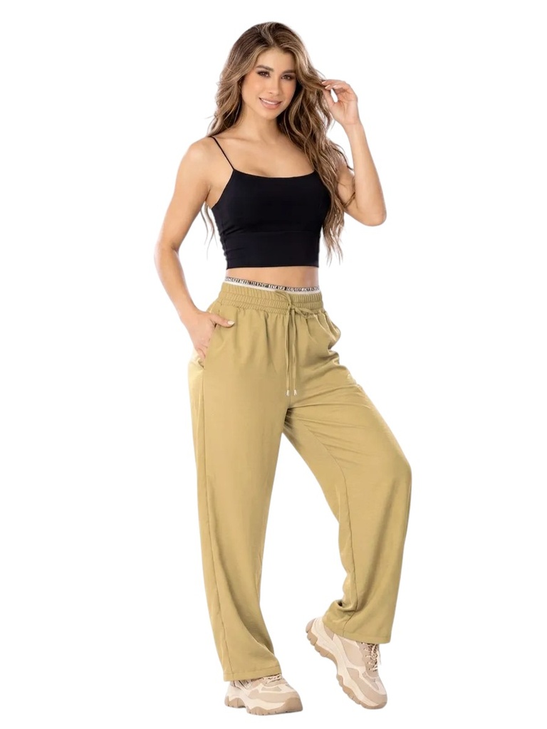 [2526994CL] Pantalón Pantalón Jogger Deportivo Caqui para Mujer 6994C