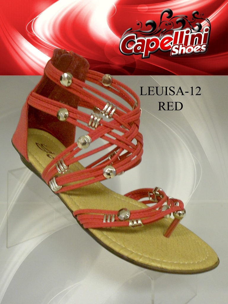 [182LEVISA7.5] Sandalias Planas con Tiras Rojo Coral para Mujer Leuisa-12