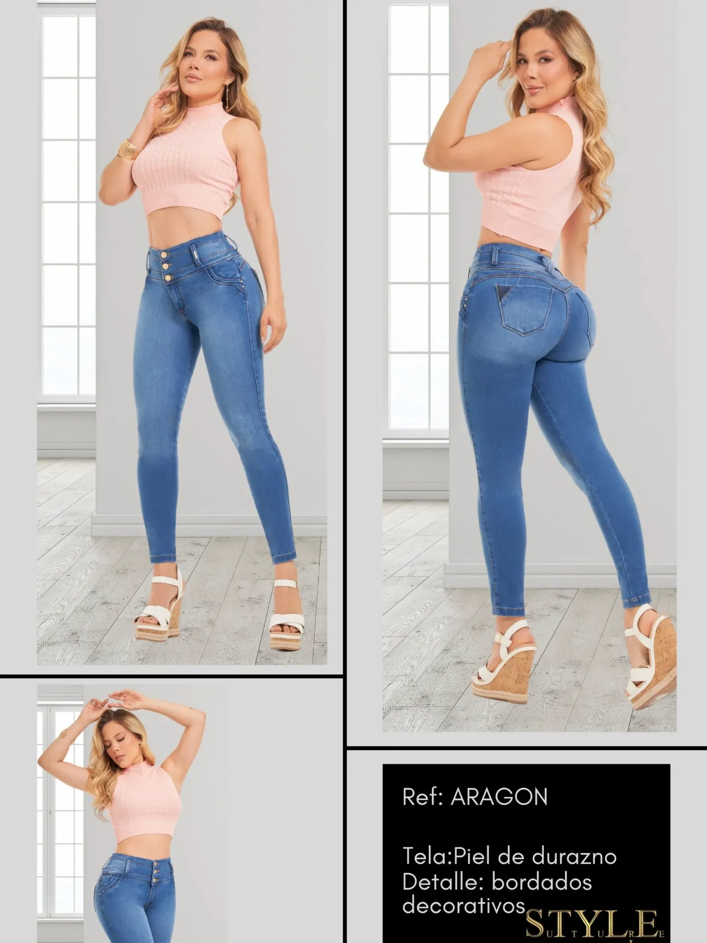 [321ARAGON07] Jeans Levantacola Colombiano