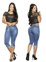 Jeans Capri Levantacola Lavado Medio para Mujer 12612T