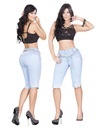 Short Bermuda de Mezclilla Levantacola Azul Hielo para Mujer 9941T