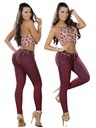 Jeans Levantacola Ajustados Vino Tinto para Mujer 2603CB