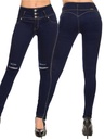 Jeans Levantacola Rotos Ajustados Azul Marino Oscuro para Mujer 2877
