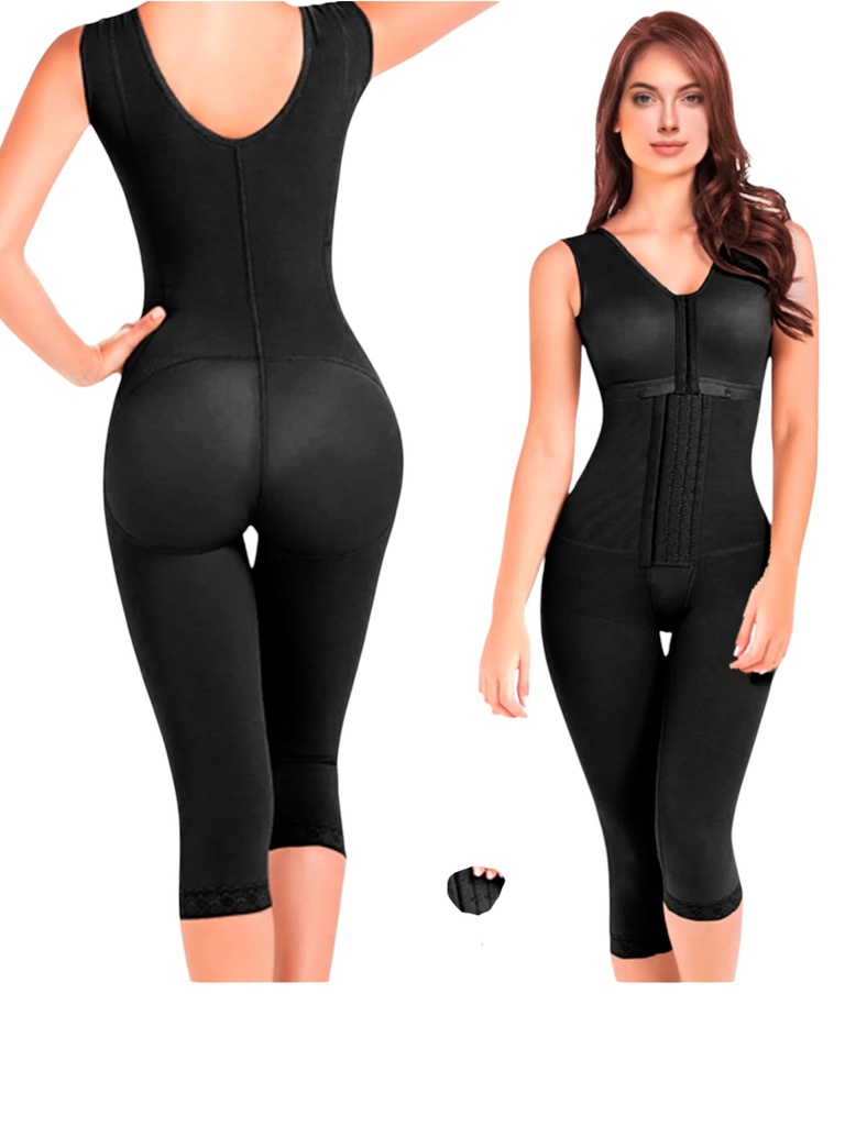 [1106015S01] Faja Moldeadora Faja Cuerpo Completo Hasta la Rodilla Negro para Mujer 6015-01 (S)