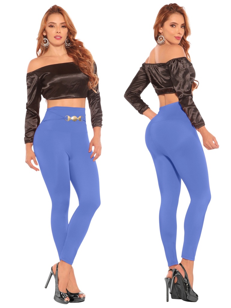 [11110735M] Women's Periwinkle Blue High Waist Leggings C1073 (M)