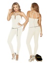 Women's Cream Strappy Neckline Jumpsuit 5675-16