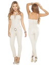 Women's Cream Lace-Up Halter Neck Jumpsuit 7706-16