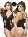 Body Encaje con Aberturas Negro para Mujer 10023-2