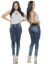 Jeans Levantacola Rotos Ajustados Lavado Oscuro para Mujer 8794TW