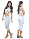 Jeans Capri Levantacola Gris Azulado Claro para Mujer 000101749201