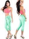 Jeans Capri Dobladillo Levantacola Menta para Mujer 7458