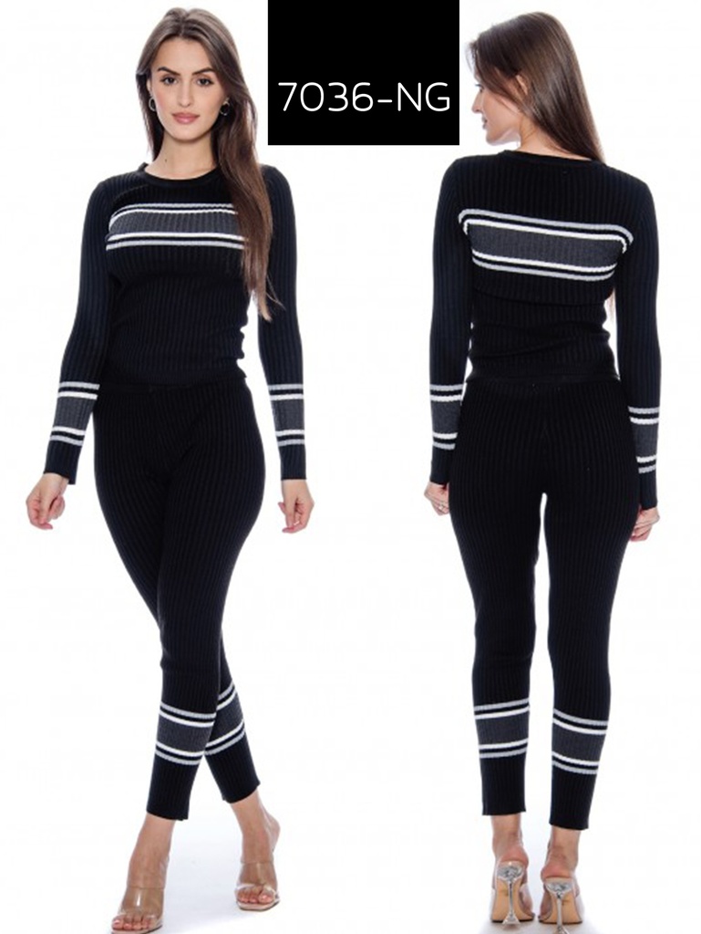 Conjunto Sueter 7036 Negro-Gris