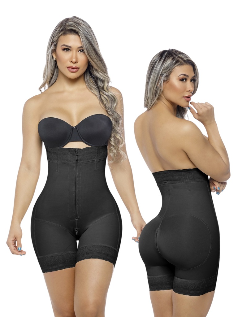 [2302029ZS02] Women's Black High Waist Short Shaper Shapewear Body Shaper 2029Z-02 (S)