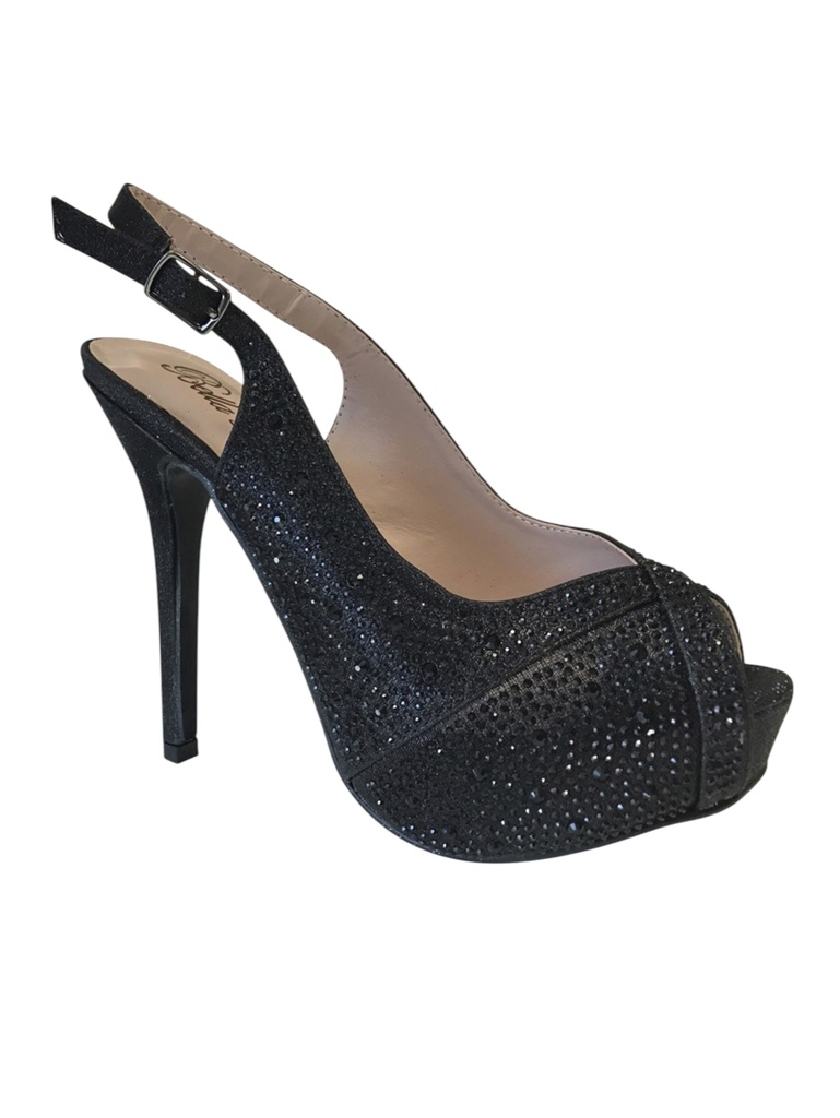[23803329] Tacones Peep-Toe con Tira Trasera Negro Brillante para Mujer Canny-11 (9)