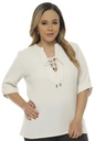 Blusa Talla Grande con Cordón Marfil para Mujer 6375-16B