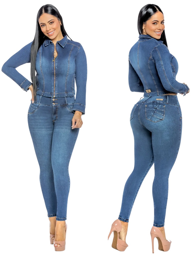 [2618175R03] Conjunto de 2 Piezas Chaqueta y Jeans Mezclilla Media para Mujer 8179 (3)
