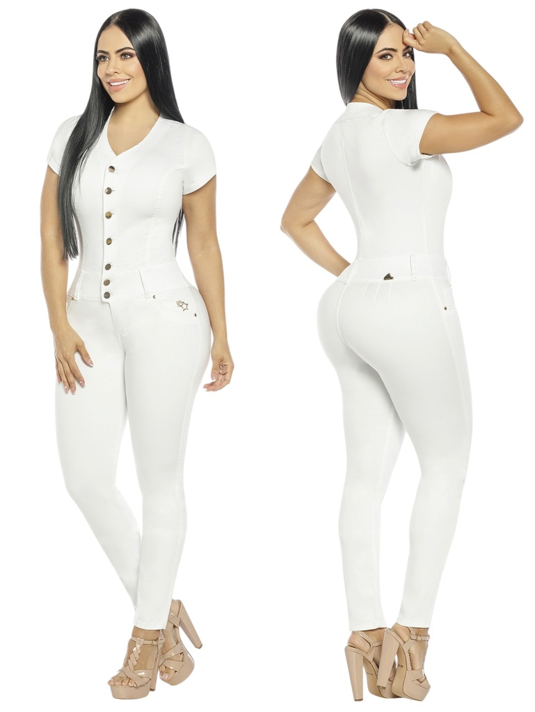 [2619191R01] Enterizo Manga Corta Levantacola Blanco para Mujer 9191 (1)