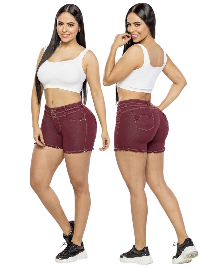 Short Elásticos Levantacola Vino Tinto para Mujer 255