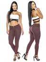 Jeans Levantacola Ajustados Café Ciruela para Mujer 1800